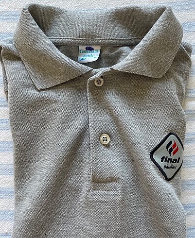 13-14 Yaş Beden gri Renk Final okulu uzun kollu tshirt 140 boy
