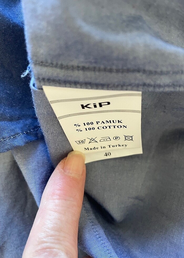 Kip Slim Fit mavi gömlek M 40 beden - Görsel 3