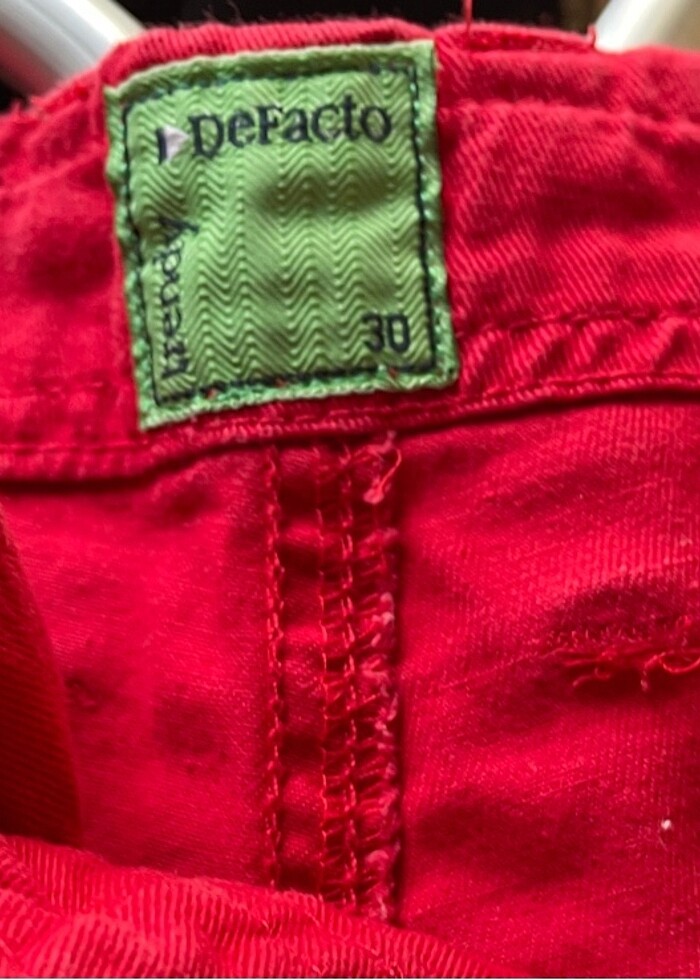 Defacto 30 beden Kırmızı Bermuda - Görsel 2