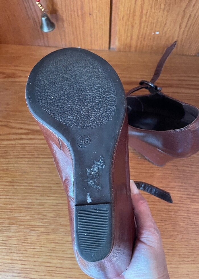 Kahverengi Dolgu topuk ayakkabı 37 no - Görsel 4