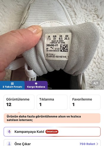 Orjinal Beyaz Gri Platform Sneakers - Görsel 3