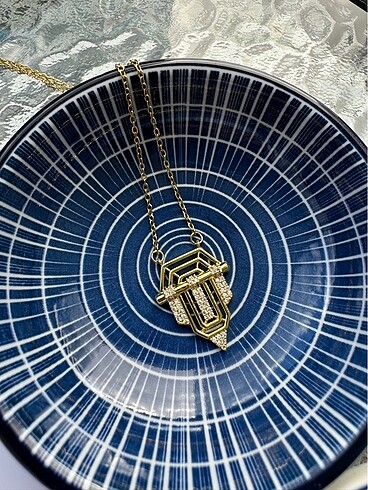Çelik Gold Taşlı Serenay kolye