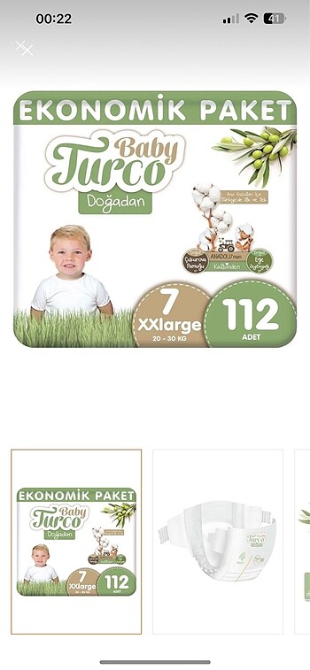 Baby turco 7 beden 84 adet