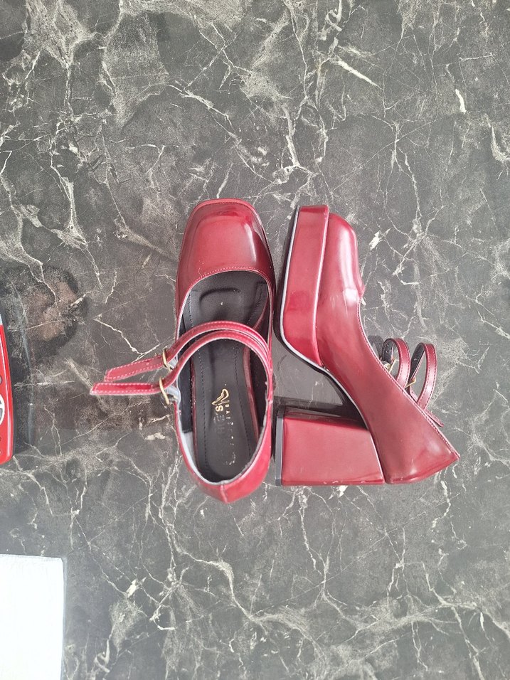 Bordo Rugan Platform Topuklu Kadın Ayakkabı - Görsel 2