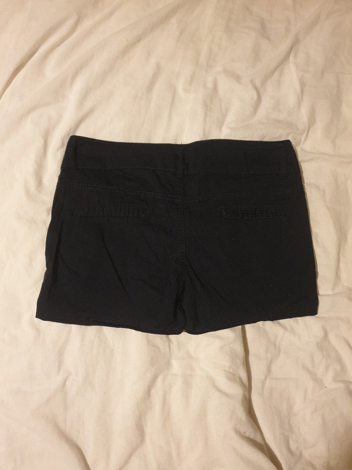 Düğmeli lacivert y2k şort - Görsel 3