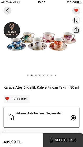 Karaca fincan takımı