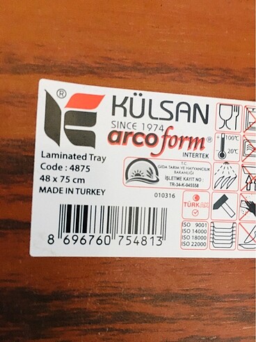 Beden 48x75 cm servis tepsisi