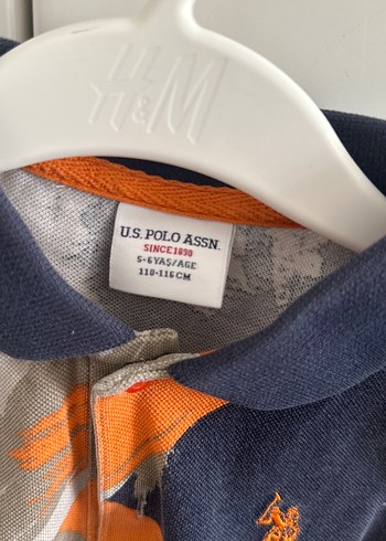 5 Yaş Beden Erkek Çocuk Desenli Kısa Kollu Polo Tişört