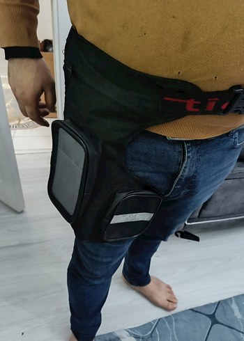 Kemerli Siyah Deri Motosiklet Dizlik - Görsel 18