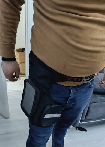 Kemerli Siyah Deri Motosiklet Dizlik - Görsel 19