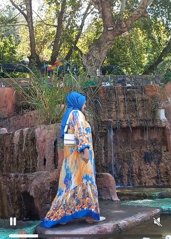 Renkli Batik Desenli Uzun Bohem Elbise - Görsel 6