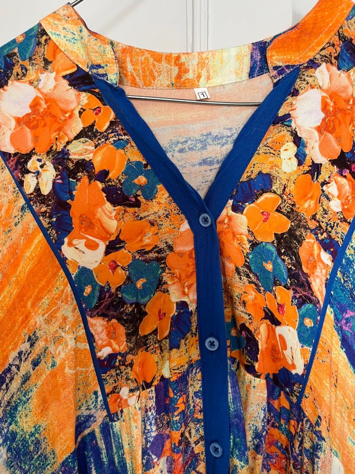 Renkli Batik Desenli Uzun Bohem Elbise - Görsel 3