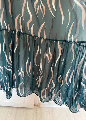 Yeşil Bağlamalı Uzun Bohem Elbise - Görsel 6