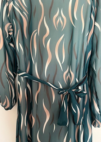 Yeşil Bağlamalı Uzun Bohem Elbise - Görsel 2