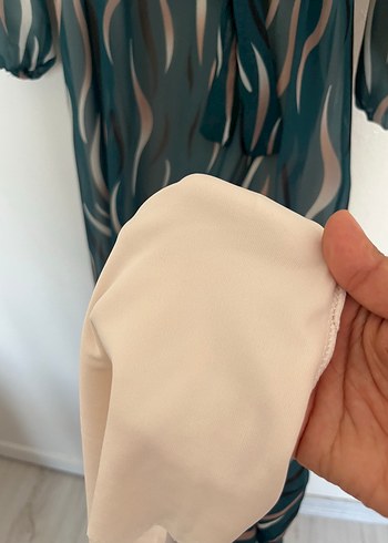 Yeşil Bağlamalı Uzun Bohem Elbise - Görsel 5