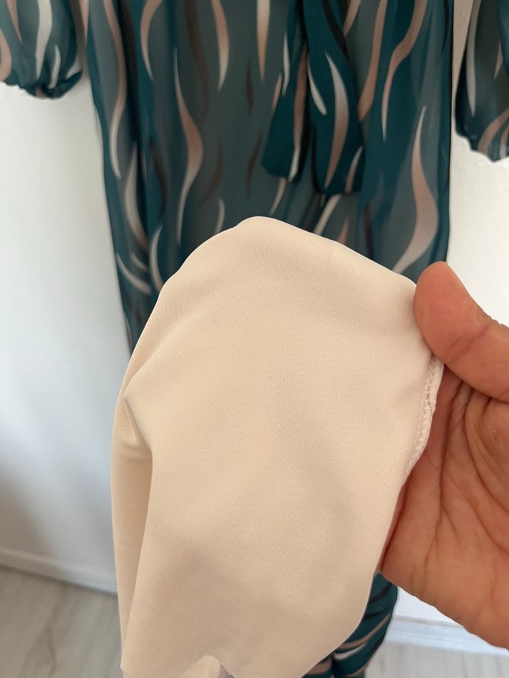 Yeşil Bağlamalı Uzun Bohem Elbise - Görsel 5