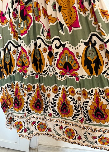 Renkli Bohem Uzun Kadın Elbisesi - Görsel 5