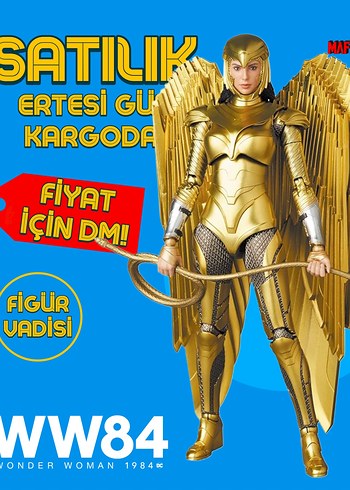 Altın Renkli Wonder Woman 1984 Figürü