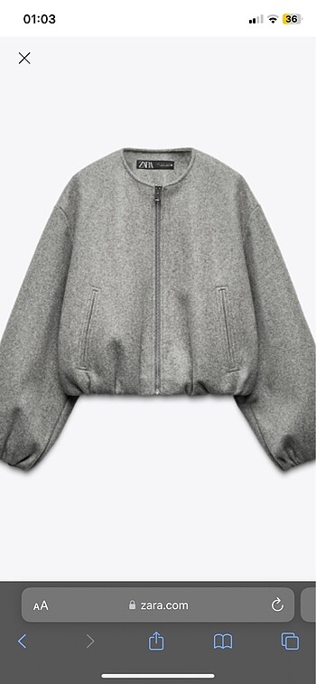 m Beden gri Renk Zara Bomber Ceket