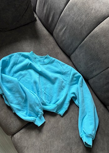 Mavi Uzun Kollu Salaş Sweatshirt