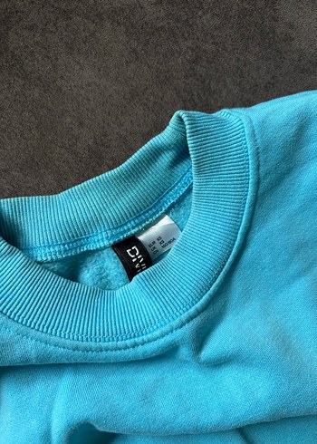H&M Mavi Uzun Kollu Salaş Sweatshirt