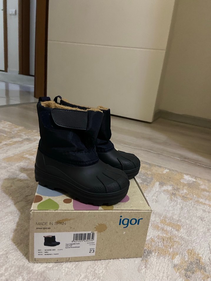 Lacivert Çocuk Lastik Botlar Velcro - Görsel 2