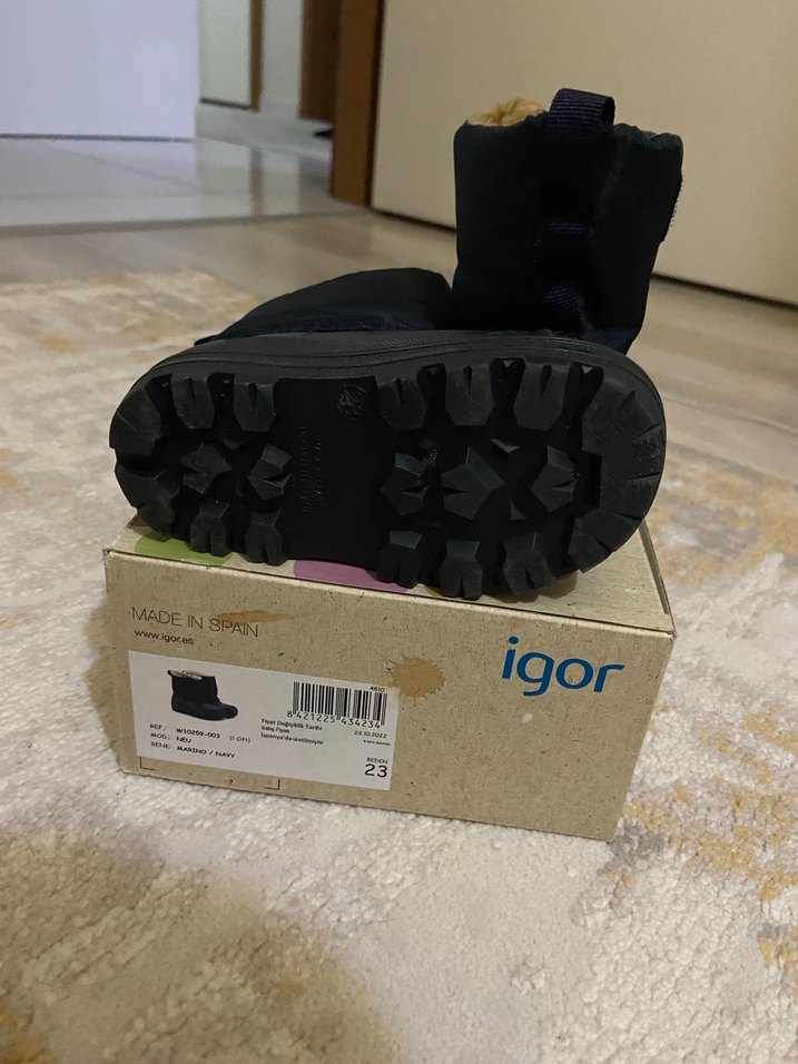 Lacivert Çocuk Lastik Botlar Velcro - Görsel 4