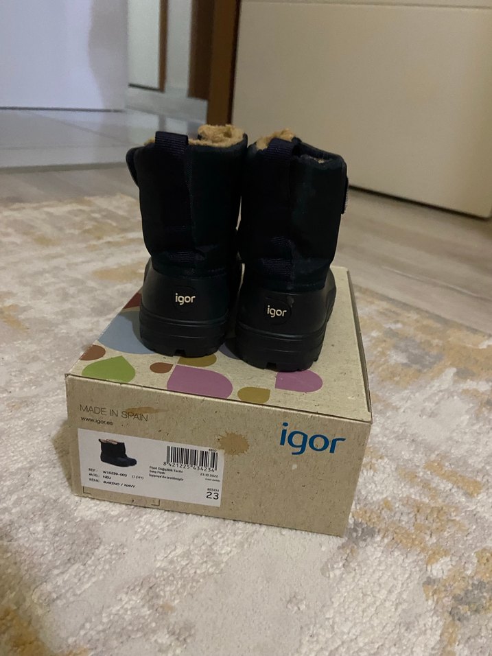 Lacivert Çocuk Lastik Botlar Velcro - Görsel 3