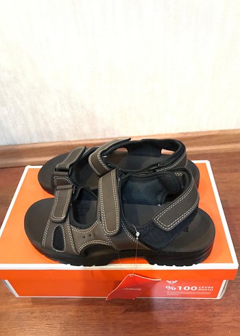 Erkek Siyah Cırt Cırtlı sandalet - Görsel 2