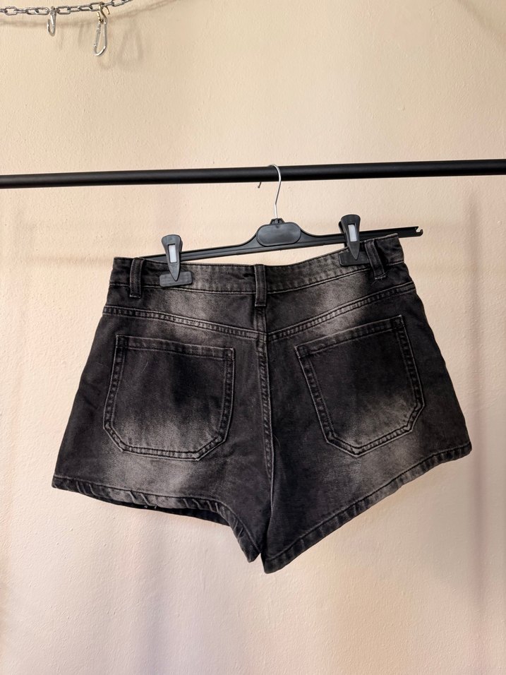 Gri Tie-Dye Denim Mini Etek Bershka - Görsel 5