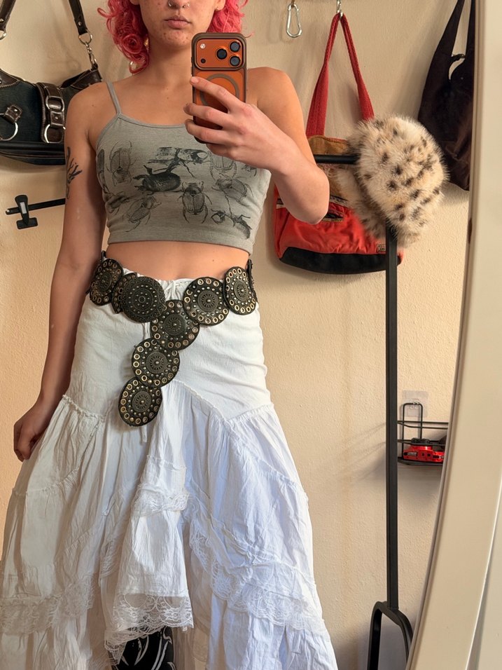 Dantel Detaylı Beyaz Bohem Midi Etek - Görsel 2