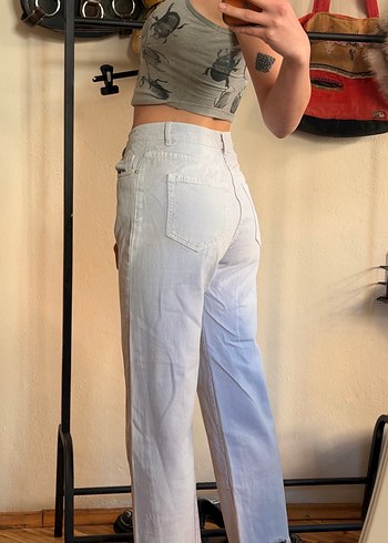 Pull and bear bol kesim midi kot pantolon - Görsel 3