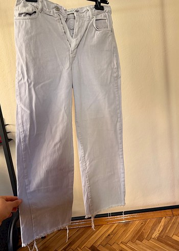 Pull and bear bol kesim midi kot pantolon - Görsel 4