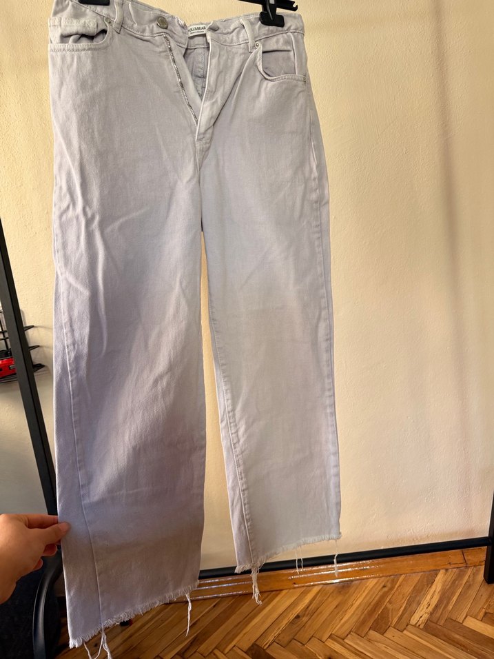 Pull and bear bol kesim midi kot pantolon - Görsel 4