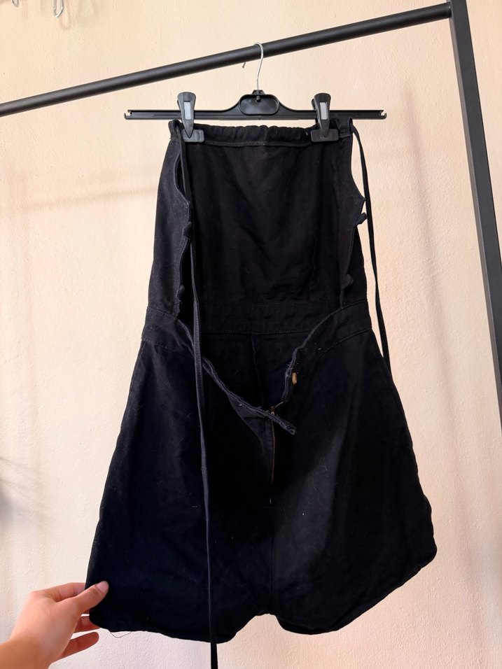 Siyah Straplez Mini Denim Tulum Urban Outfitters - Görsel 5