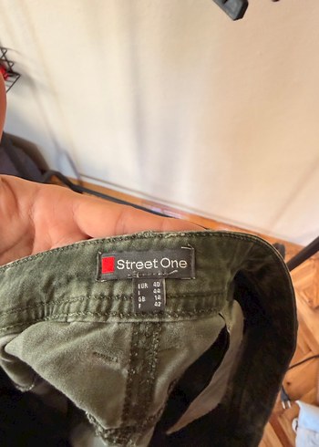 Haki Renkli Denim Mini Etek - Görsel 6