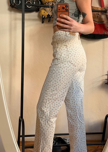 Düğmeli, Baskılı, Pamuklu Beyaz Midi Kot - Görsel 2