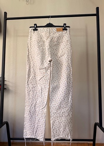 Düğmeli, Baskılı, Pamuklu Beyaz Midi Kot - Görsel 5