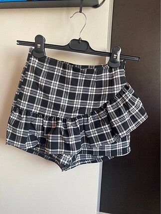Bershka kareli şort etek