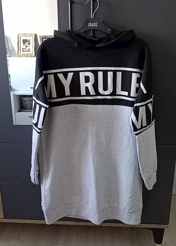 Gri Baskılı Kadın Sweatshirt