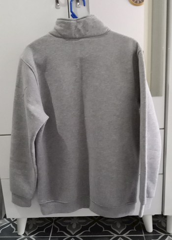 Gri Fermuarlı Erkek Sweatshirt - Görsel 6