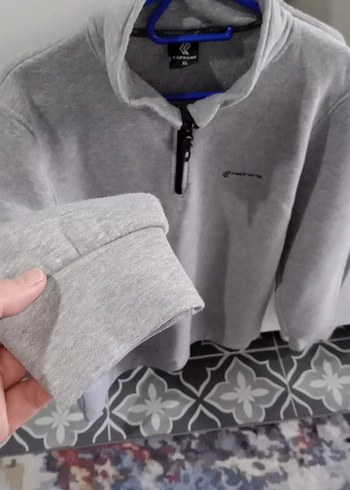 Gri Fermuarlı Erkek Sweatshirt - Görsel 5