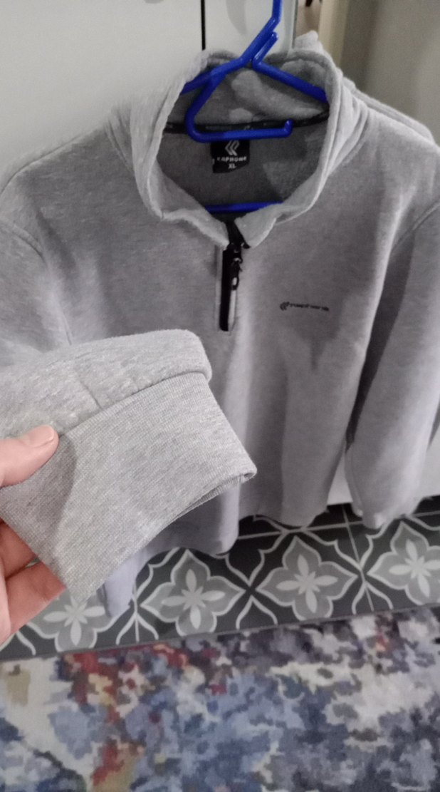 Gri Fermuarlı Erkek Sweatshirt - Görsel 5