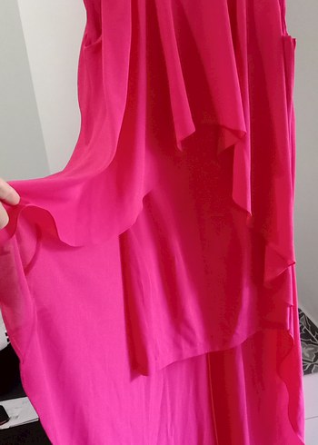 l Beden pembe Renk Pembe Dökümlü Uzun