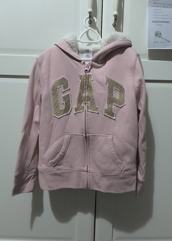 Gap Kız Çocuk Pembe Fermuarlı Sweatshirt