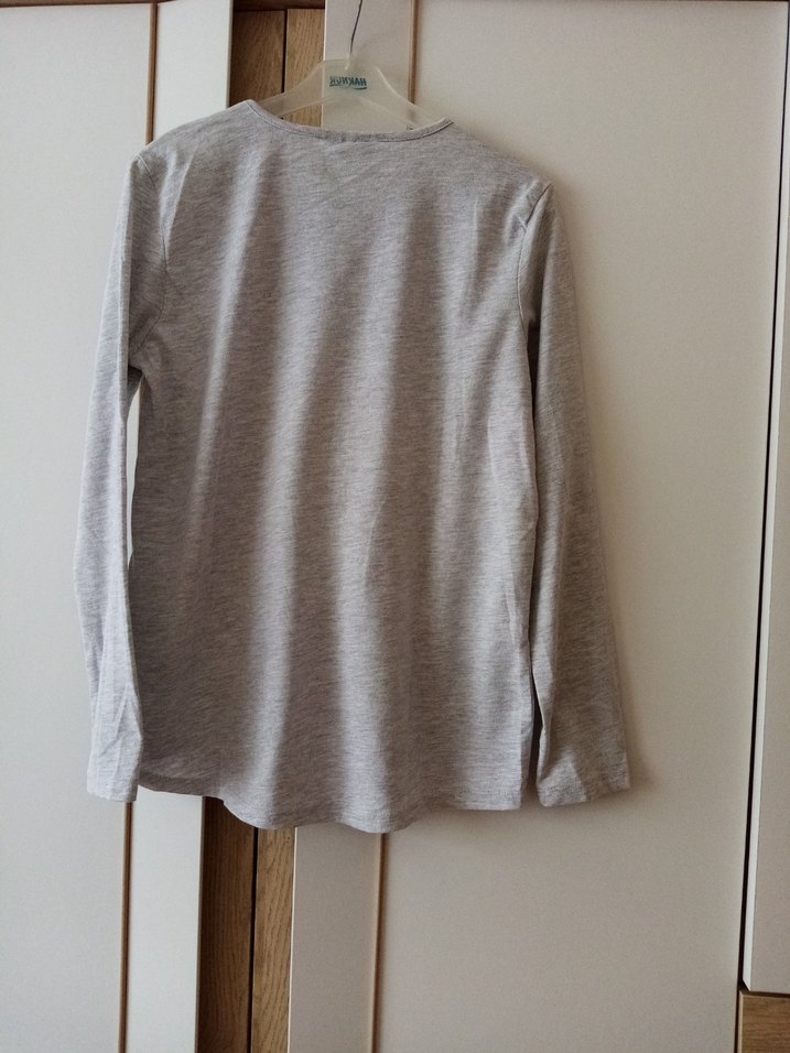 Kız Çocuk Gri Uzun Kollu Tişört - Görsel 2