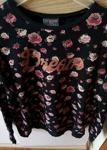 Kız çocuk Çiçekli Uzun Kollu Sweatshirt - Görsel 3