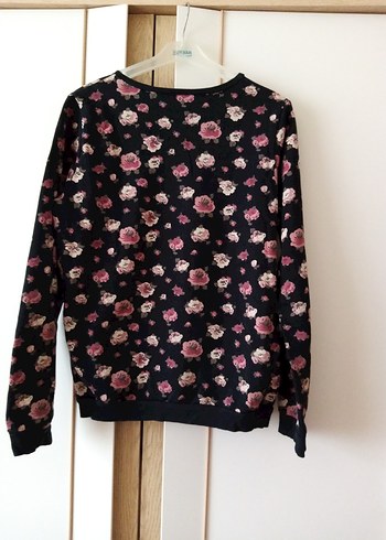 Kız çocuk Çiçekli Uzun Kollu Sweatshirt - Görsel 2