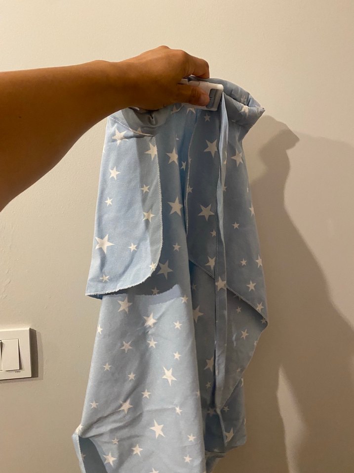 Yıldız Desenli Mavi Bebek emzirme önlüğü - Görsel 3