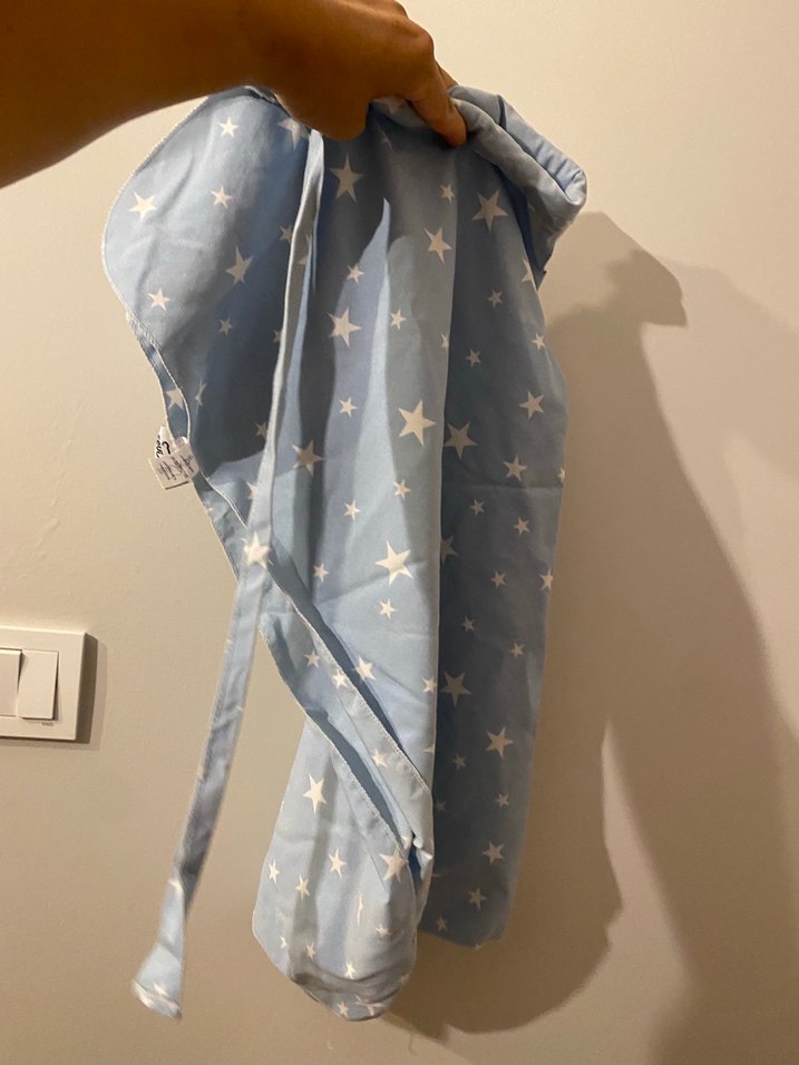 Yıldız Desenli Mavi Bebek emzirme önlüğü - Görsel 2